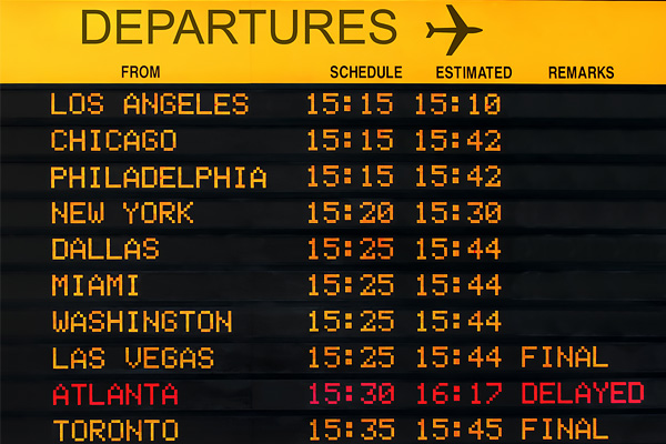 Flight Arrival and Departure Status Board