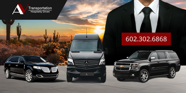 Luxury Vehicles in front of Scottsdale Desert Background