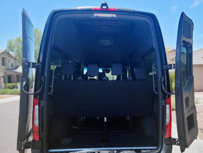 Rear Cargo Area of Sprinter Shuttle