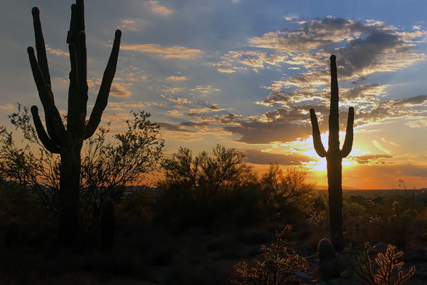 Valentine's day sunset in Arizona Desert