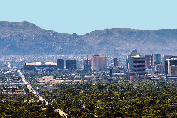 View of Downtown Phoenix Stadiums